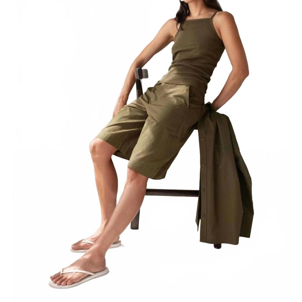NEW PAPER LABEL sylvie short in olive green